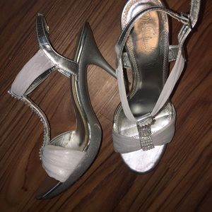 David’s Bridal Silver Heels
